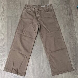 Ag Adriano Goldschmied Brown Wide Leg Jeans